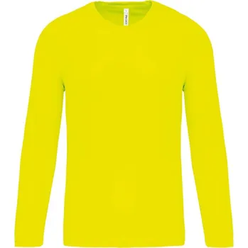 ProAct Pánské sportovní triko s dlouhým rukávem PA443 Barva: Žlutá fluorescentní, Velikost: L