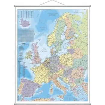 Stiefel Wandkarte Großformat Europa, Organisationskarte, mit Metallstäben