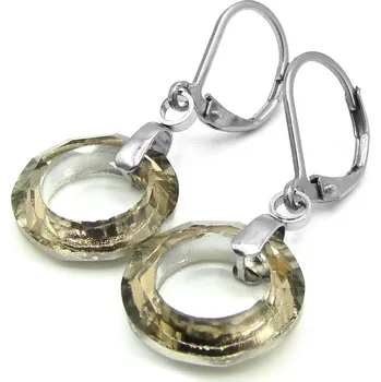 Náušnice RajSperku Dámské náušnice z chirurgické oceli kroužky zlaté golden shadow krystal dárkové balení zdarma