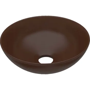 Umyvadlo Kulaté umyvadlo na desku tmavě hnědé 280 x 100 mm keramické
