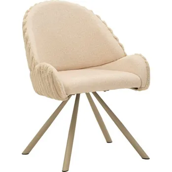 Jídelní židle Krémová čalouněná jídelní křesla v sadě 2 ks s područkami Stockholm – Mauro Ferretti ID_1829200