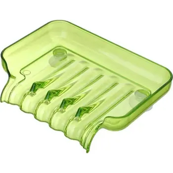 Mýdlenka Miska na mýdlo s přísavkou | držák na houbičku s odtokem - Zelená