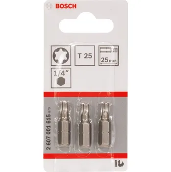 Bit BOSCH Extra-Hart Šroubovací bit zvlášť tvrdý, T25, 25 mm, 3ks 2607001615 free_store_pickup