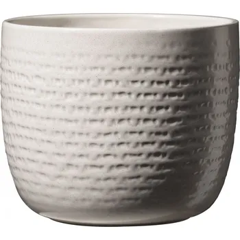 Květináč Keramický květináč Lillo, bílá bavlna, 20 x 17 cm