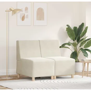 Pohovka vidaXL Modulová sedačka bez opěradel 2 pcs Krémová 55 x 74 x 82 cm [3399767]