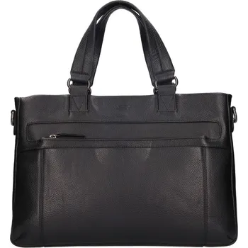 Pánská aktovka Lagen kožená business taška černá 12756 BLACK
