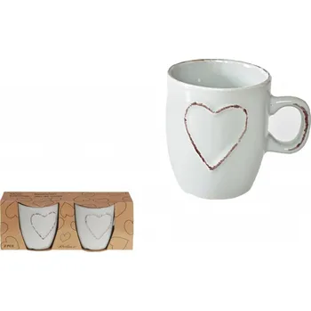 Hrnek Srdce sada 2ks, modro- zelený