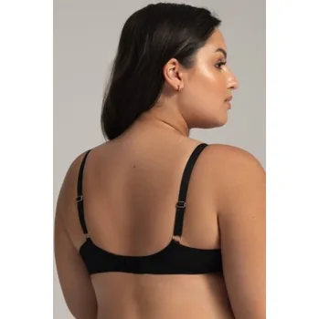 Podprsenka Nevyztužená podprsenka Ava Lingerie 2144 Classy black - side support Černo-béžová 70D