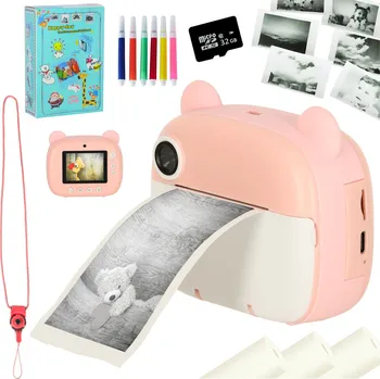 Digitální kompakt Dětský fotoaparát medvídek - růžový