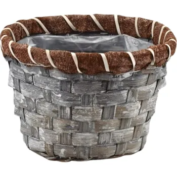 proutěný koš šedý 16x11 cm