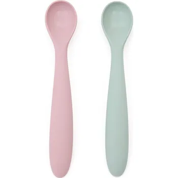 Příbor Růžové/tyrkysové plastové/ze silikonu dětské lžičky v sadě 2 ks Lili – Kave Home ID_1827000