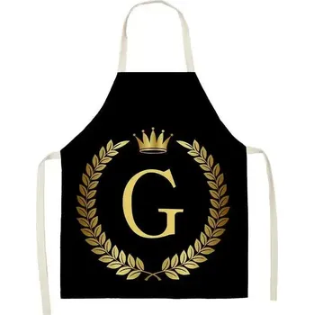 Kuchyňská zástěra Kuchyňská černá zástěra se zlatými písmeny - 18,68x55cm