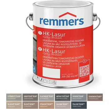 lazura Remmers HK-Lasur Grey Protect - wassergrau - vodově šedá 2,5 l