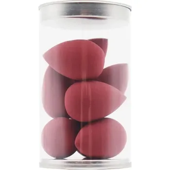 Make-up 8 mini houbiček na makeup s podkladovou bází | Kosmetické potřeby 8 ks - červená