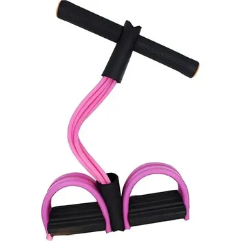 Odporové gumičky na posilování s expandérem do domácí posilovny - růžovočerná