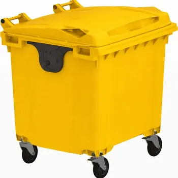 Popelnice NAODPAD Plastový kontejner 1100 l žlutý ploché víko