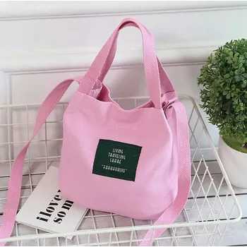 Kabelka Plátěná dámská kabelka přes rameno | crossbody kabelka | malá kabelka - Růžová