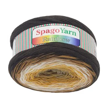 Příze Příze SpagoYarn Rainbow - hnědá, béžová, hořčicová, bílá - 250g / 1000 m