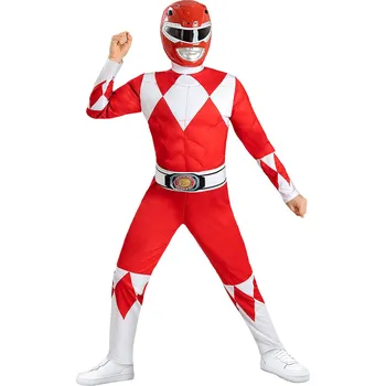Karnevalový kostým HeliumKing Dětský kostým - Power Ranger červený Velikost - děti: L: 117 - 134 cm