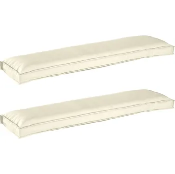 Podsedák vidaXL Sada polštářů na paletu 2 pcs Krémová 150 x 40 x 8 cm [42001710]