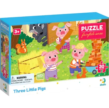 Puzzle DODO Puzzle Pohádky: O třech prasátkách 30 dílků