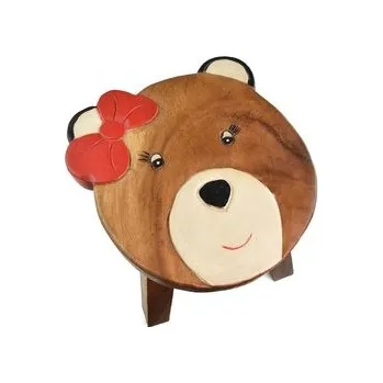 Dětský pokoj Stolička dřevěná dekor medvědí holka