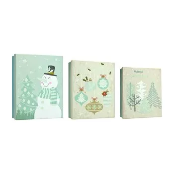 Vánoce Vánoční dárkové krabice se třpytky - Sada 3 ks - Sněhulák