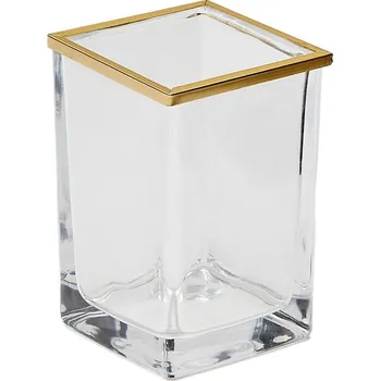 Držák na kartáček Skleněný kelímek na zubní kartáčky ve zlaté barvě Soanet – Kave Home ID_1827898