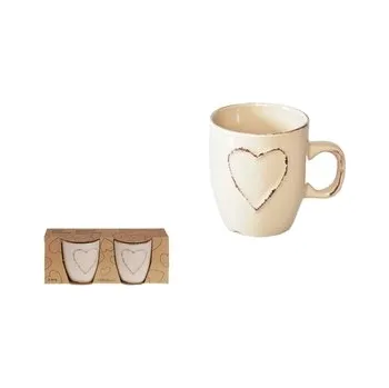 Hrnek Srdce sada 2ks, hnědý