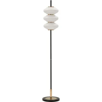 Stojací lampa Bílá/černá stojací lampa se skleněným stínidlem (výška 168 cm) Vintage – Mauro Ferretti ID_1829376