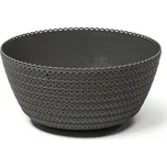 Plastový květináč Bowl Jersey 24 cm, antracit