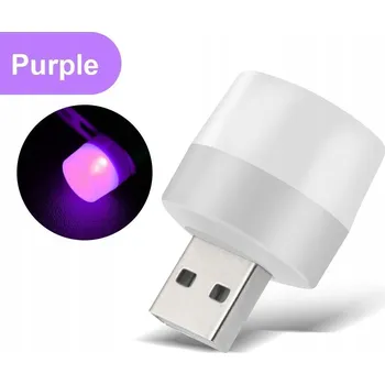 Lampička Mini noční lampa LED do nabíječky, powerbanky, notebooku - fialová