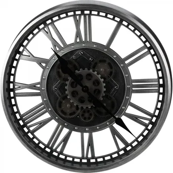 Hodiny Nástěnné stříbrné hodiny s&nbsp;pohyblivým designem, 50 cm