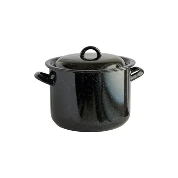 Hrnec Hrnec s poklicí smalt černý 22 cm 6,5 L