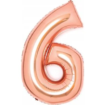 Balónek Fóliový balónek ČÍSLICE 6 růžové zlato 66 cm