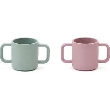 Světle růžové/tyrkysové silikonové dětské hrnky v sadě 2 ks Lili – Kave Home ID_1827842