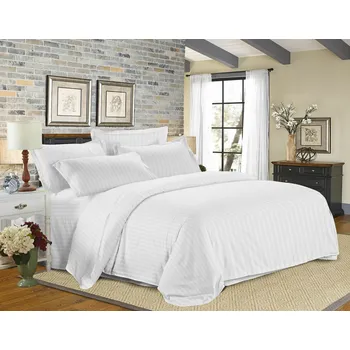 Hotelové povlečení z mikrovlákna JASMINE PURE bílé - proužek 1 cm, hotelová kapsa Rozměr povlečení: 70 x 90 cm | 140 x 200 cm