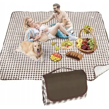 Pikniková deka VELKÁ PIKNIKOVÁ DEKA PODLOŽKA SKLÁDACÍ DEKA NA PLÁŽ PIKNIK KEMPINK 200x200cm