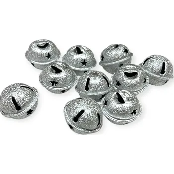 Vánoční dekorace FLOWERIO Kovové rolničky 2,5cm 10ks - stříbrné