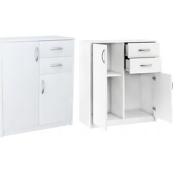 Komoda Komoda Meble Bestseller Bílá laminovaná komoda se 2 zásuvkami, 74x35x85 cm