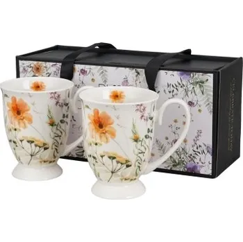 Sada 2 porcelánových hrnků PANSY 340 ml