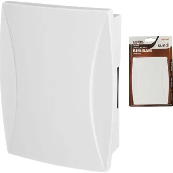 Domovní zvonek Drátový zvonek ke dveřím, dvoutónový gong BIM-BAM GNS-921 230V bílý ZAMEL