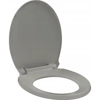 WC sedátko WC sedátko s funkcí pomalého zavírání, polypropylen, šedé, 46x34 cm
