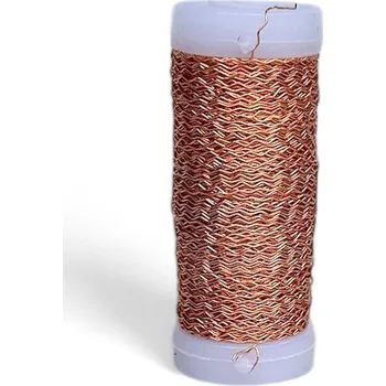 Vázací drát FLOWERIO aranžérský floristický drát krčený 0,3mm 25g - měděný
