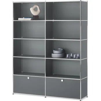 regál 655973 - Tchibo - Regál CN3 se 2 výklopnými dvířky - barva: šedá