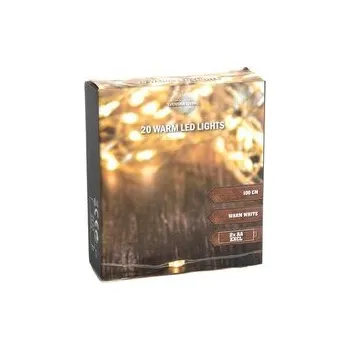 Vánoční dekorace ŘETĚZ SVĚTELNÝ 20LED, 2XAA, STŘÍBRNÁ