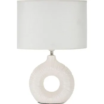 Čtecí lampička Bílá keramická stolní lampa s textilním stínidlem (výška 43 cm) Seta – Mauro Ferretti ID_1829340