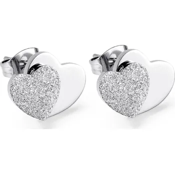 Módní doplněk Troli Něžné ocelové srdíčkové náušnice VGE646 S + 2 měsíce na vrácení zboží