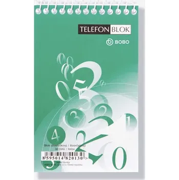 Blok Blok k telefonu s horní spirálou A7, čtvereček, 30 listů