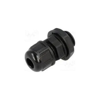 Vývodka PG7 IP68 Mat polyamid černá UL94V-2